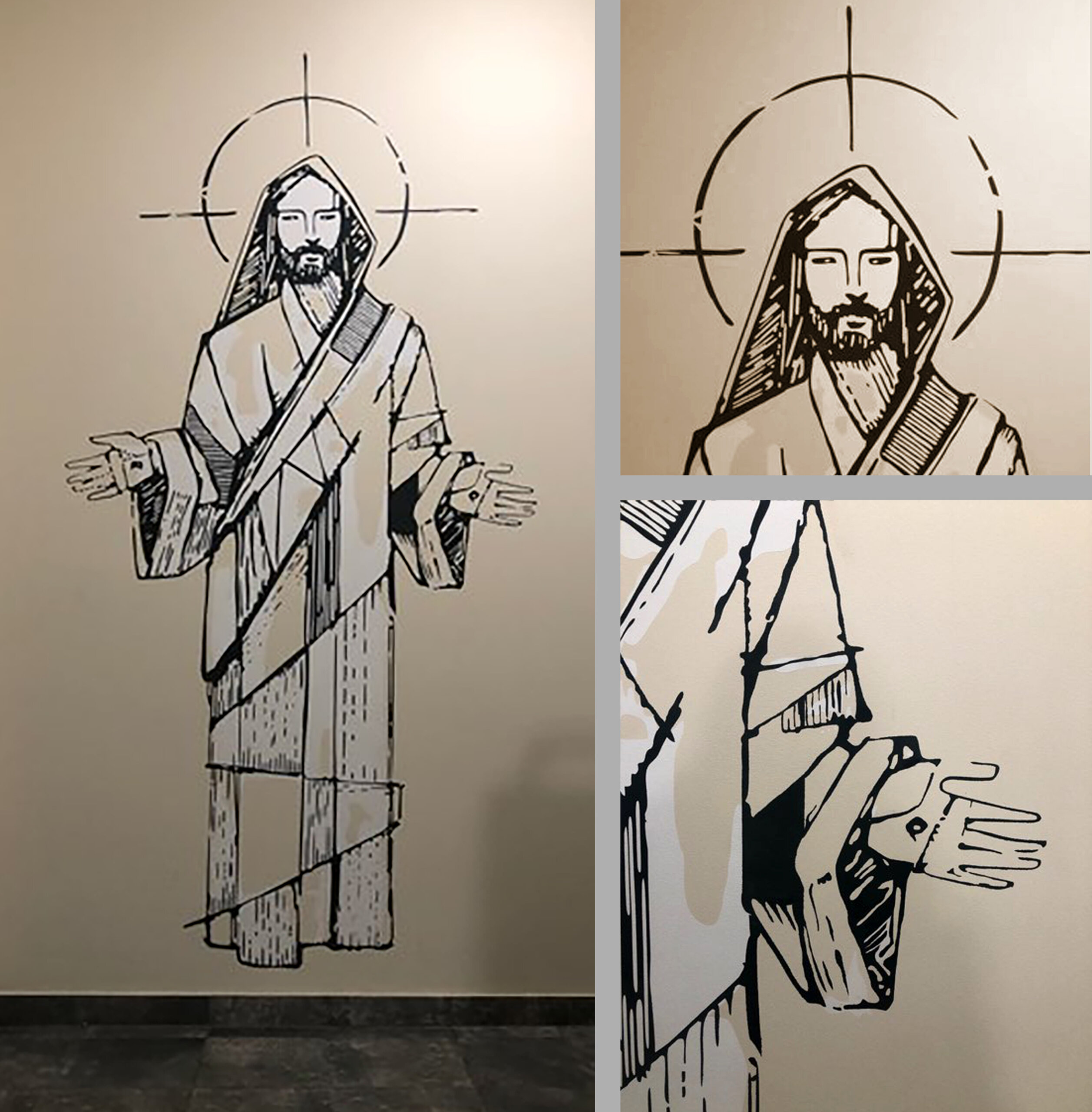 Caritas | malowidło ścienne